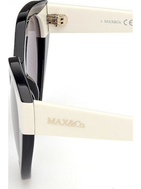 Max & Co Women's Sunglasses with Black Plastic Frame and Black Lens MO0039 01A