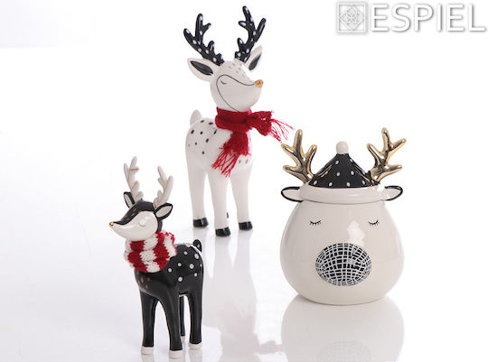Espiel Christmas Ceramic Figure Reindeer Black Height 16.5cm Reindeer