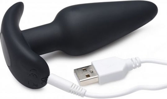 XR Bang 21X Vibrating Silicone Butt Plug with Remote Πρωκτικός Δονητής με Δυνατότητα Ασύρματης Λειτουργίας Black