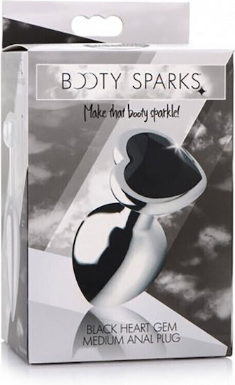 Booty Sparks Booty Sparks Heart Gem Anal Plug Medium Black