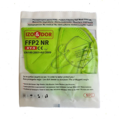 Izosoft Disposable Protective Mask FFP2 BFE >98% Acid Green 25pcs