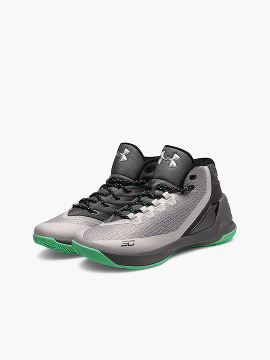 Under Armour Curry 3 High Basketball Shoes Grey / Black / Green