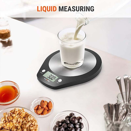 AccuWeight IC-203 Ψηφιακή Ζυγαριά Κουζίνας έως 5kg Μαύρη