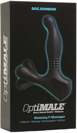 Doc Johnson OptiMALE Rimming P-Massager Vibrator Anal Black 17.78cm