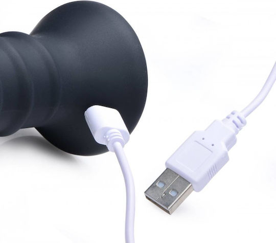 Master Series Power Screw 10x Sprial Silicone Vibrator Πρωκτικός Δονητής Μαύρος 20cm