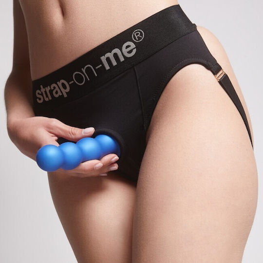 Strap On Me Dildo Plug Balls Mici Metallic Blue