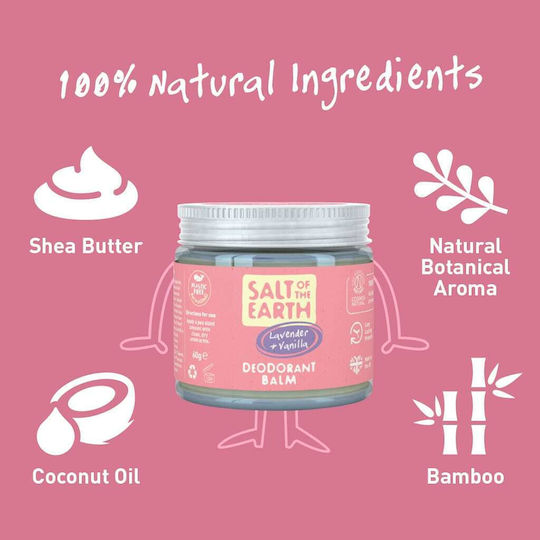 Salt of the Earth Lavender & Vanilla Φυσικό Αποσμητικό Balm Χωρίς Αλουμίνιο 60ml