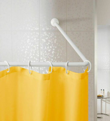 Joy Bath Corner Shower Curtain Rod Wall Mounted Aluminium Χρωμέ 80x170cm