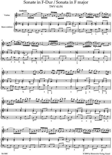 Barenreiter Telemann - Two Sonatas für Geige / Panflöte