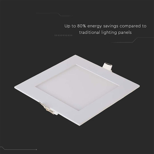 V-TAC Platz Vertieft LED Panel 18W mit Natürliches Weiß Licht 4000K