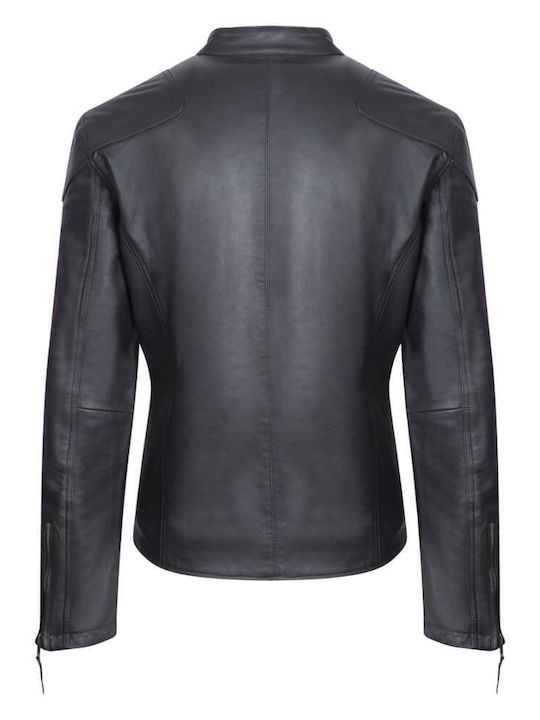 Prince Oliver Men's Winter Leather Biker Jacket Black