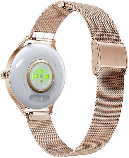 Kumi K3 Stainless Steel 39mm Smartwatch με Παλμογράφο (Χρυσό)