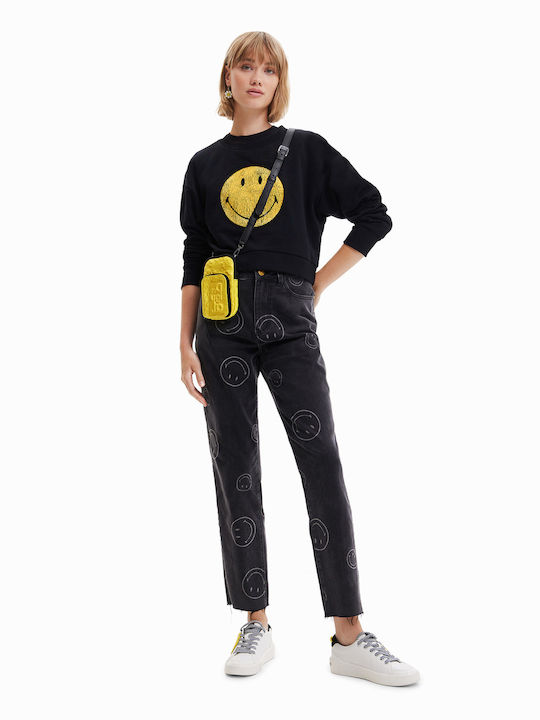 Sweat Smiley Γυναικείο Φούτερ Μαύρο