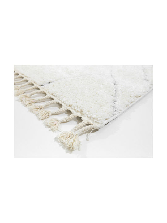 Ezzo Soffice B598BX2 Teppich Rechteckig Zottelig Synthetisch,Polyester/Cotton/Leather mit Fransen Cream
