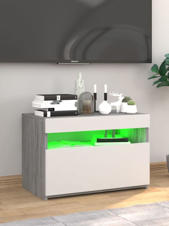 Έπιπλο Τηλεόρασης με Φωτισμό LED Γκρι Sonoma Μ60xΠ35xΥ40cm