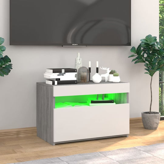 Έπιπλο Τηλεόρασης με Φωτισμό LED Γκρι Sonoma Μ60xΠ35xΥ40cm
