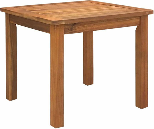Auxiliary Table for Small Outdoor Spaces Made of Acacia Lugano Natural 45x45x45cm