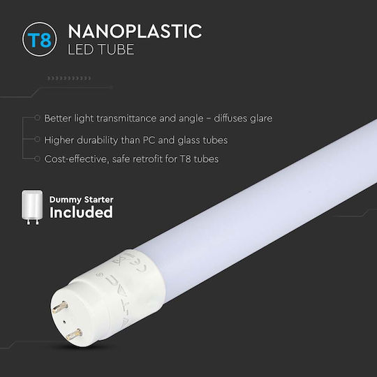 V-TAC LED Bulb 9W Fluorescent Type 60εκ. for Socket G13 and Shape T8 Natural White 850lm