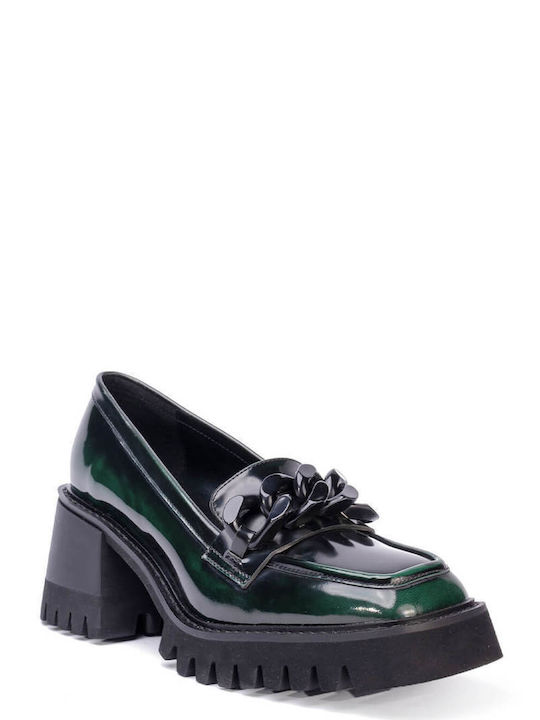 Favela Leather Green Medium Heels