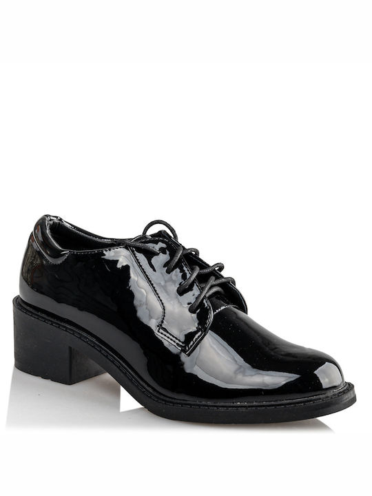 Envie Shoes Shiny Γυναικεία Oxfords από Λουστρίνι σε Μαύρο Χρώμα