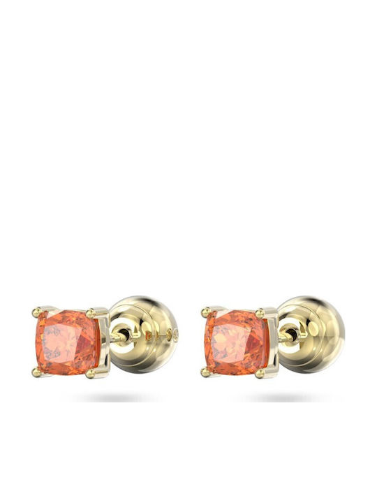 Swarovski Stilla Cushion Earrings Gold Plated with Stones