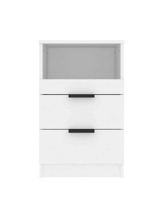 Wooden Bedside Table White 40x36x65cm