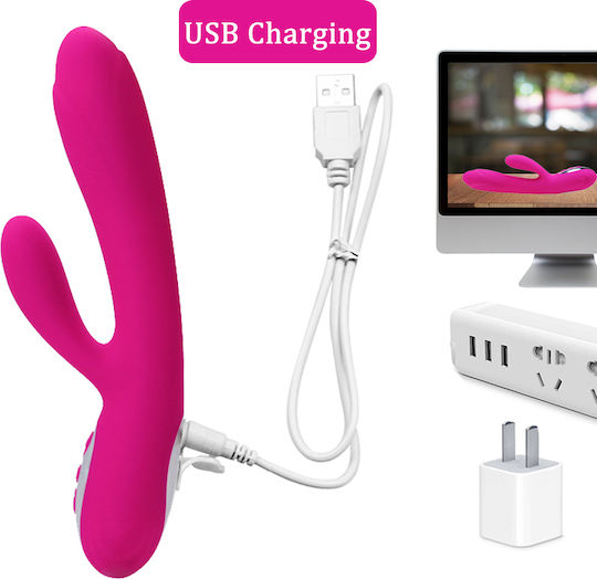 Boss Of Toys Vibrator Kaninchen Joker Heating Double Vibrating Massage Stick 21.7cm Pink