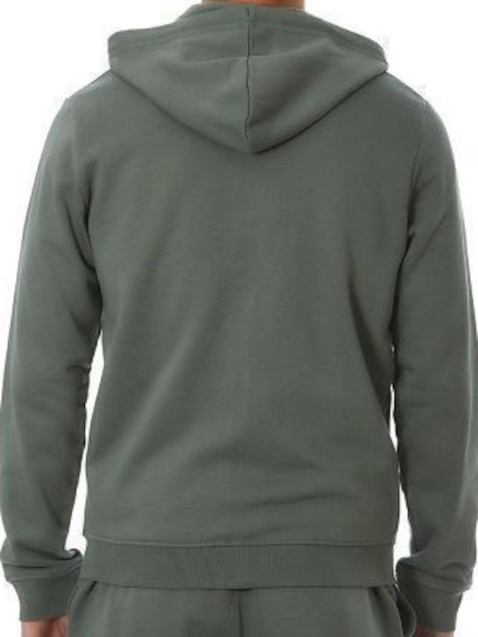 Men's Sweatshirt with Hood Balsam Green and York Yellow