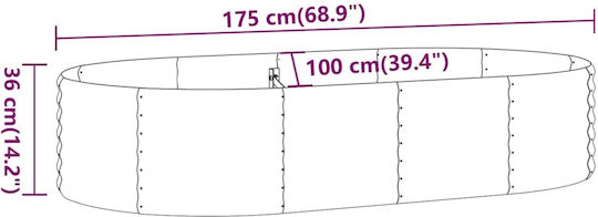 vidaXL Planter Box Metallic Charcoal 175x100x36cm.