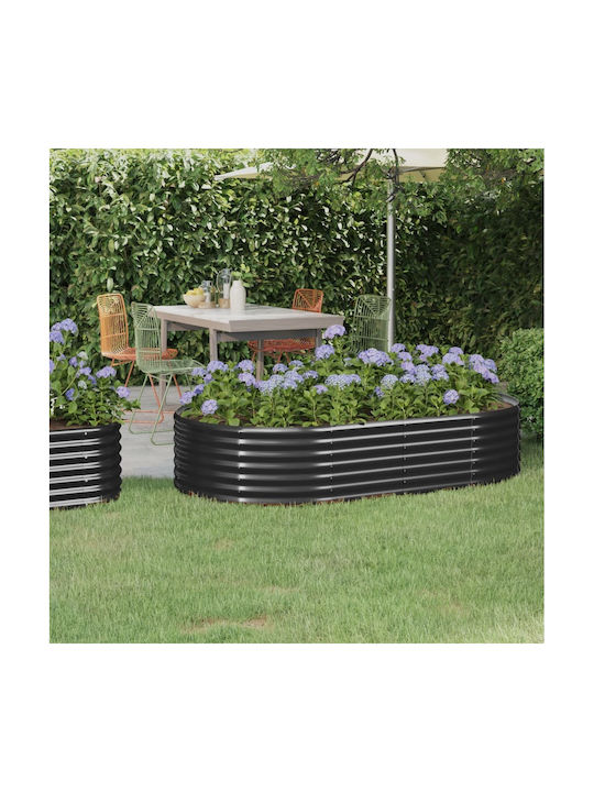vidaXL Planter Box Metal Cărbune de lemn 175x100x36cm.