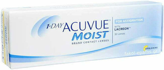 Acuvue 1-Day Moist for Astigmatism 30 Daily Astigmatic Contact Lenses Hydrogel with UV Protection