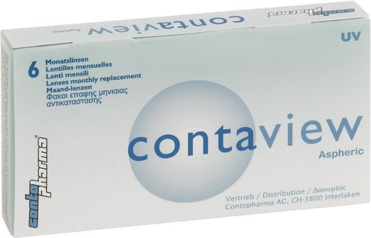 Contopharma ContaView Aspheric Uv 6 Μηνιαίοι Φακοί Επαφής Υδρογέλης με UV Προστασία
