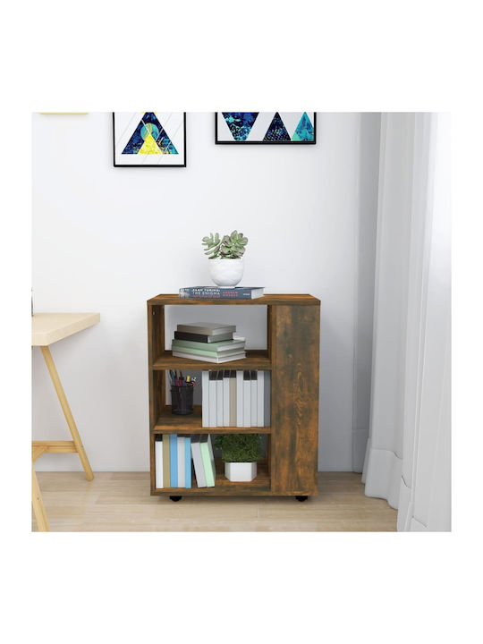 vidaXL Office Storage Cabinet Wooden with Wheels Smoky Oak 60x35x75cm