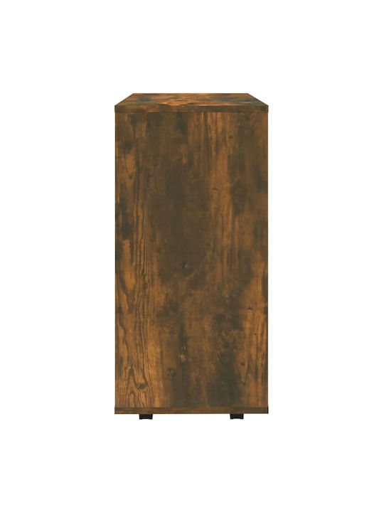 vidaXL Office Storage Cabinet Wooden with Wheels Smoky Oak 60x35x75cm