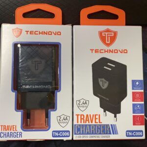Technovo Φορτιστής Χωρίς Καλώδιο με 2 Θύρες USB-A Μαύρος (TN-C006)