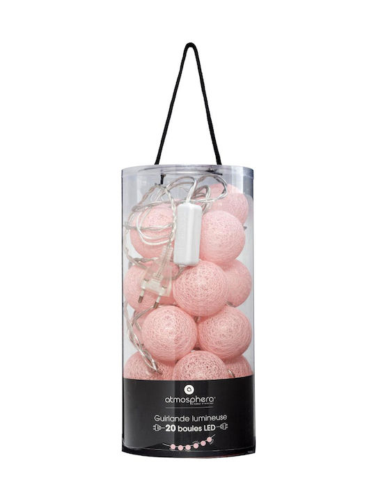 A-S Light Pink Γιρλάντα Φωτισμού LED 4.35m με 20 Μπάλες