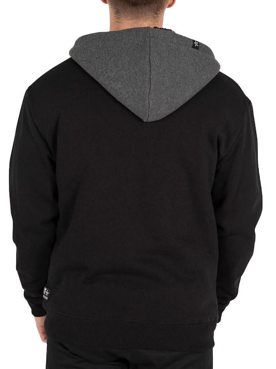 UNIT BARON ZIP HOODIE BLACK