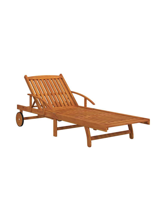 Liegestuhl Hölzernes Braun mit Tisch 2Stück 200x68x30cm.