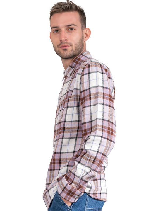 Vince Long-sleeved Cotton Shirt Checked Multicolour