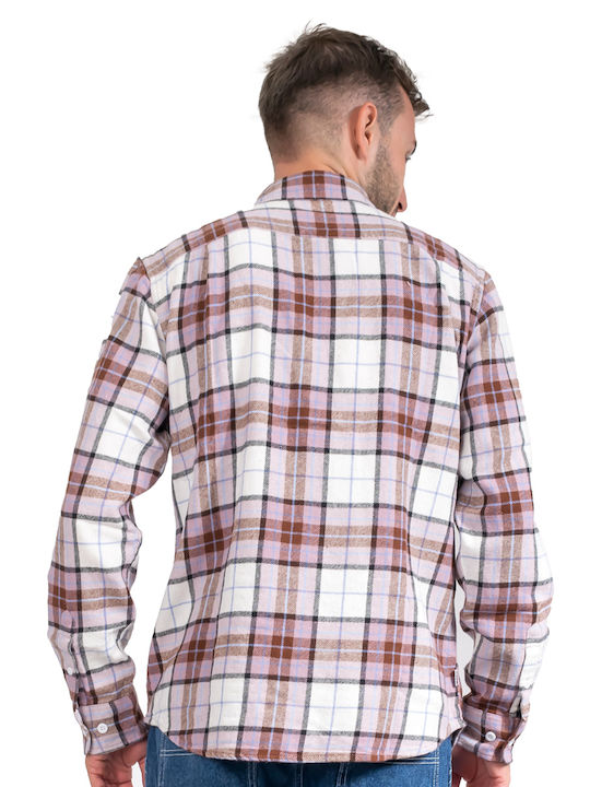 Obey Vince Men's Shirt Long Sleeve Cotton Checked Multicolour