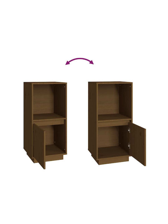 Living Room Display Cabinet Made of Solid Wood Brown 38x35x80cm