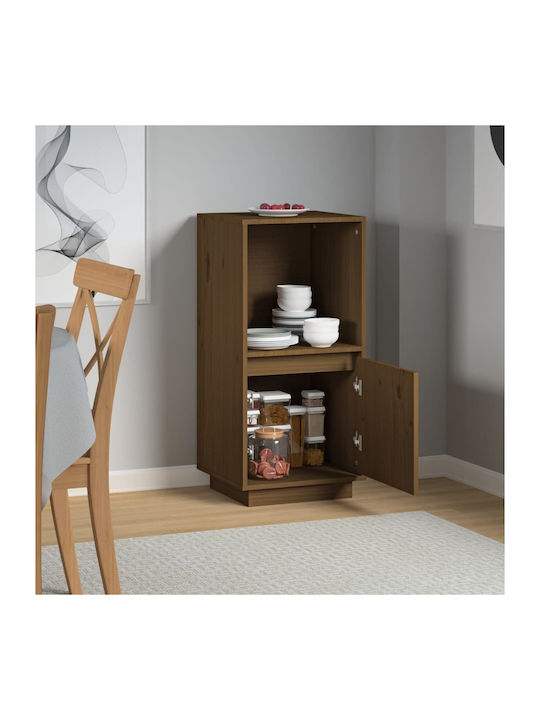Living Room Display Cabinet Made of Solid Wood Brown 38x35x80cm
