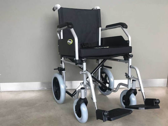Wheel Economy Transit Αναπηρικό Αμαξίδιο Πτυσσόμενο Απλού Τύπου 46cm Μαύρο / Ασημί