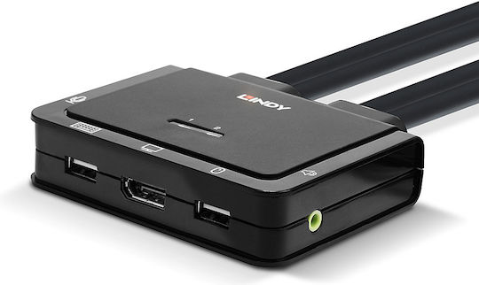 Lindy KVM Switch DisplayPort 1.2 USB 2.0 Audio