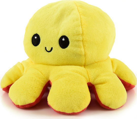 Reversible Octopus 20cm Yellow Red Plush