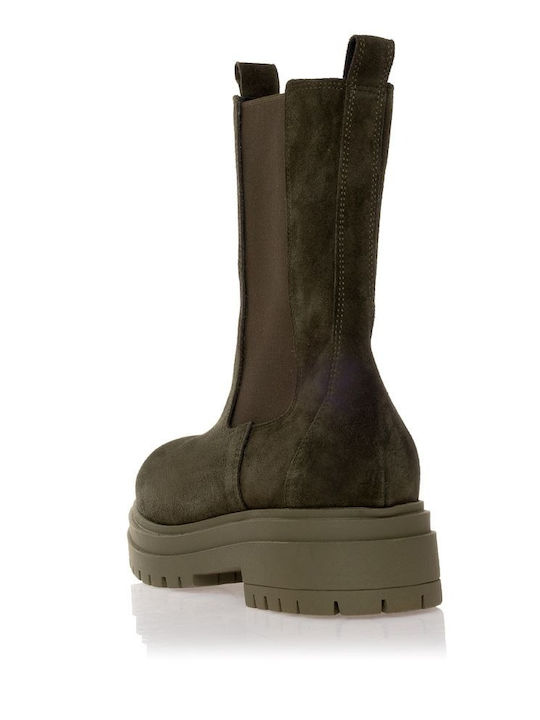 Suede Women's Chelsea Boots Khaki