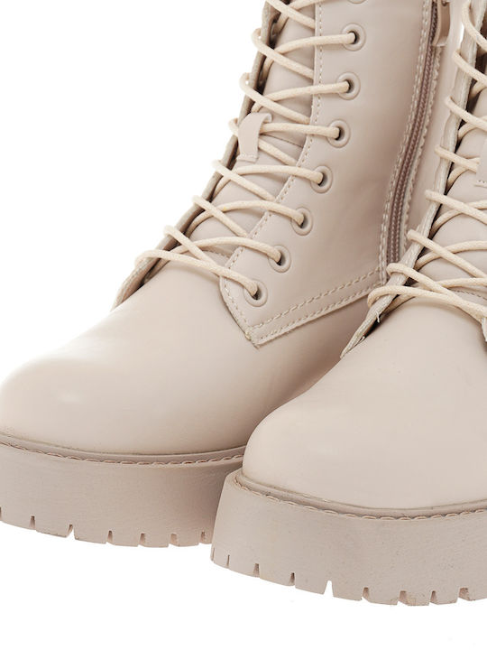 Damen Knöchelstiefel Beige
