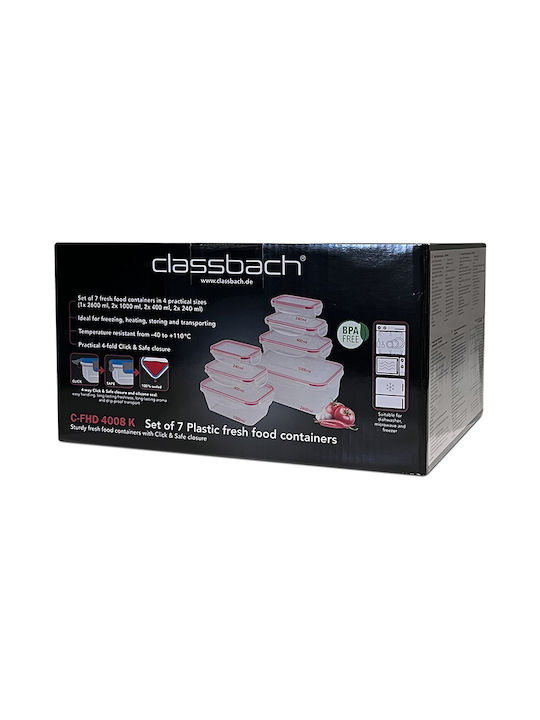 CLASSBACH C-FHD 4008 K Σετ Δοχεία Φαγητού Πλαστικά Διάφανα 7τμχ