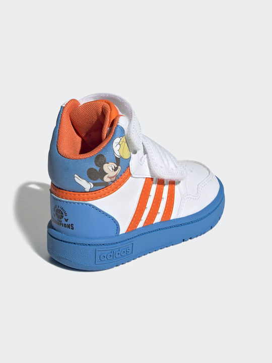 Adidas Παιδικά Sneakers High Mickey με Σκρατς Cloud White / Impact Orange / Pulse Blue