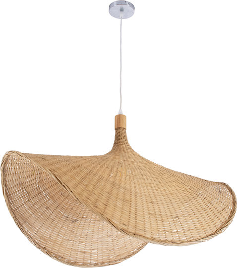 GloboStar Cuba Deckenleuchte Beige Raster mit Lampenbirnensockel E27 80x49x49cm